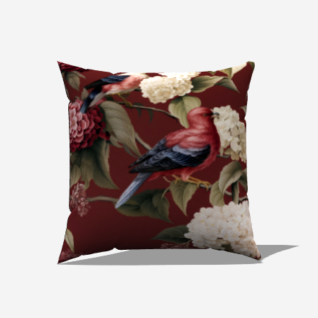 Blossom Nest Throw Pillow showcasing elegant blossoms, designed to bring warmth and charm to your living area.