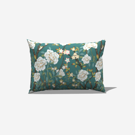 Aqua Petal Dream Lumbar Pillow