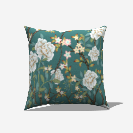 Aqua Petal Dream Throw Pillow