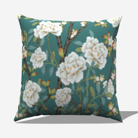 Aqua Petal Dream Throw Pillow 20" x 20"