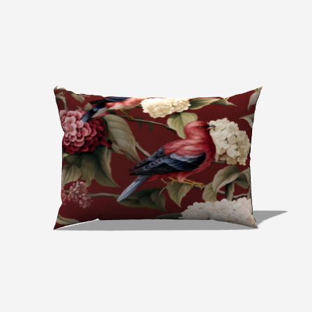  Blossom Nest lumbar pillow featuring floral patterns and soft fabric, perfect for adding comfort and style to any space.