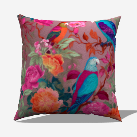 Aviary Bloom Throw Pillow 20" x 20"