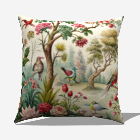 Avian Bloom Throw Pillow - My Fanciful