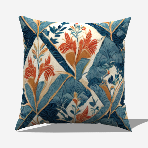 Azure Blossom Throw Pillow- My Fanciful 