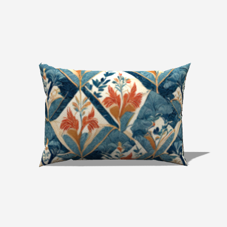 Azure Blossom Lumbar Pillow- My Fanciful