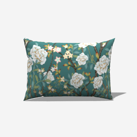 Aqua Petal Dream Lumbar Pillow 20" x 14"