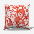 My Fanciful Avian Garden throw pillow featuring colorful bird and floral design on soft fabric front view
